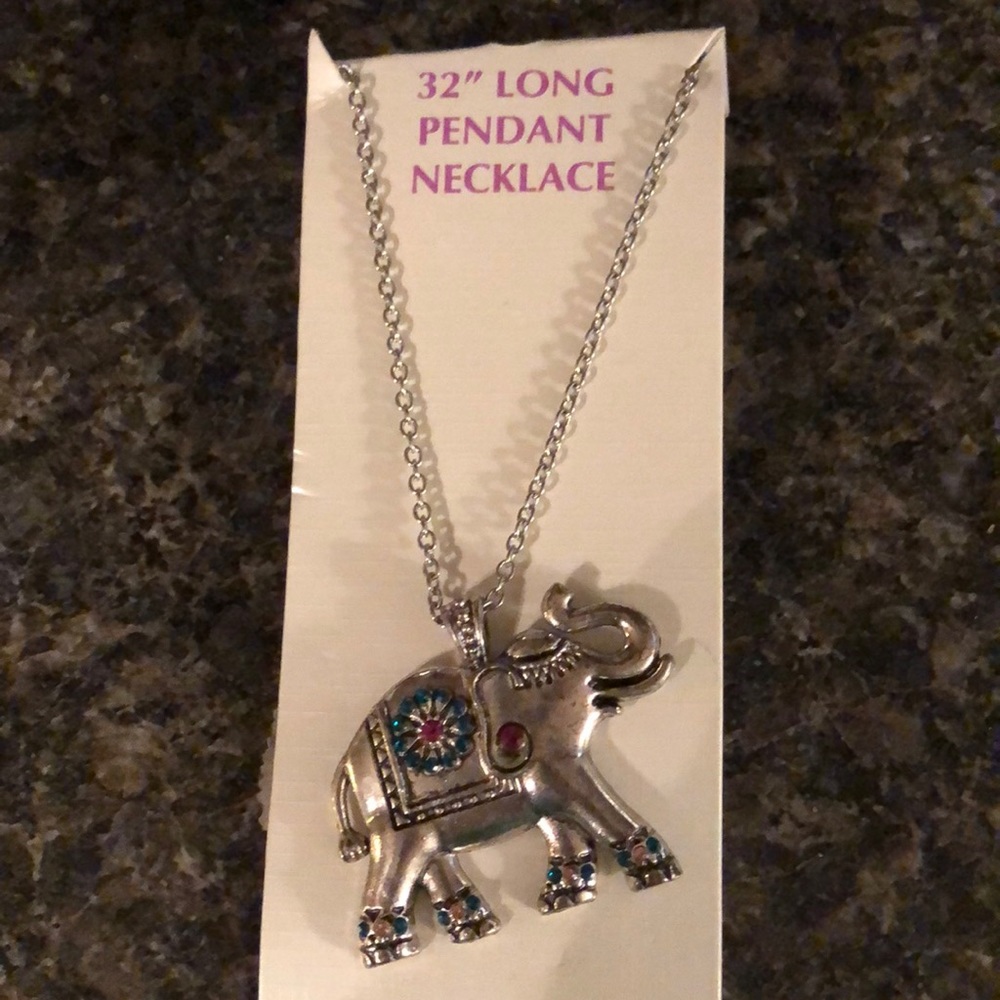 32”inch pendant elephant necklace